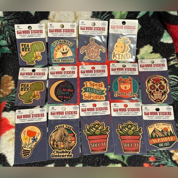 Lot of 14 stickers in total Flexible Wood Stickers Adheres To Flat Or Curved - Picture 3 of 6